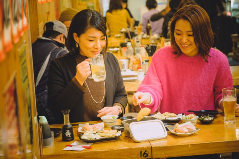 お寿司と串かつで 女子会 しちゃおう 寿司せんべろセット 屋台居酒屋 大阪 満マル レポハピ